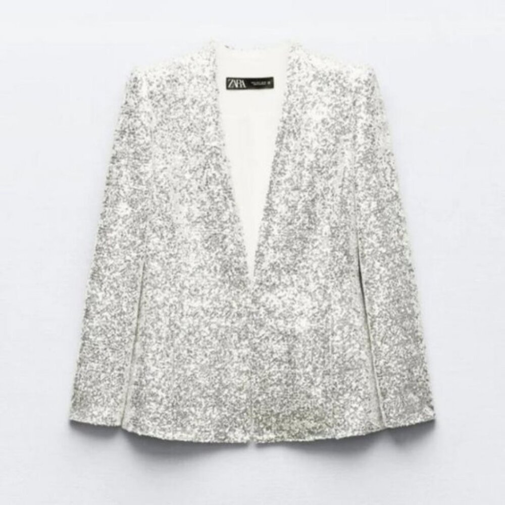 ZARA SEQUINED BLAZER - Picture 5 of 9